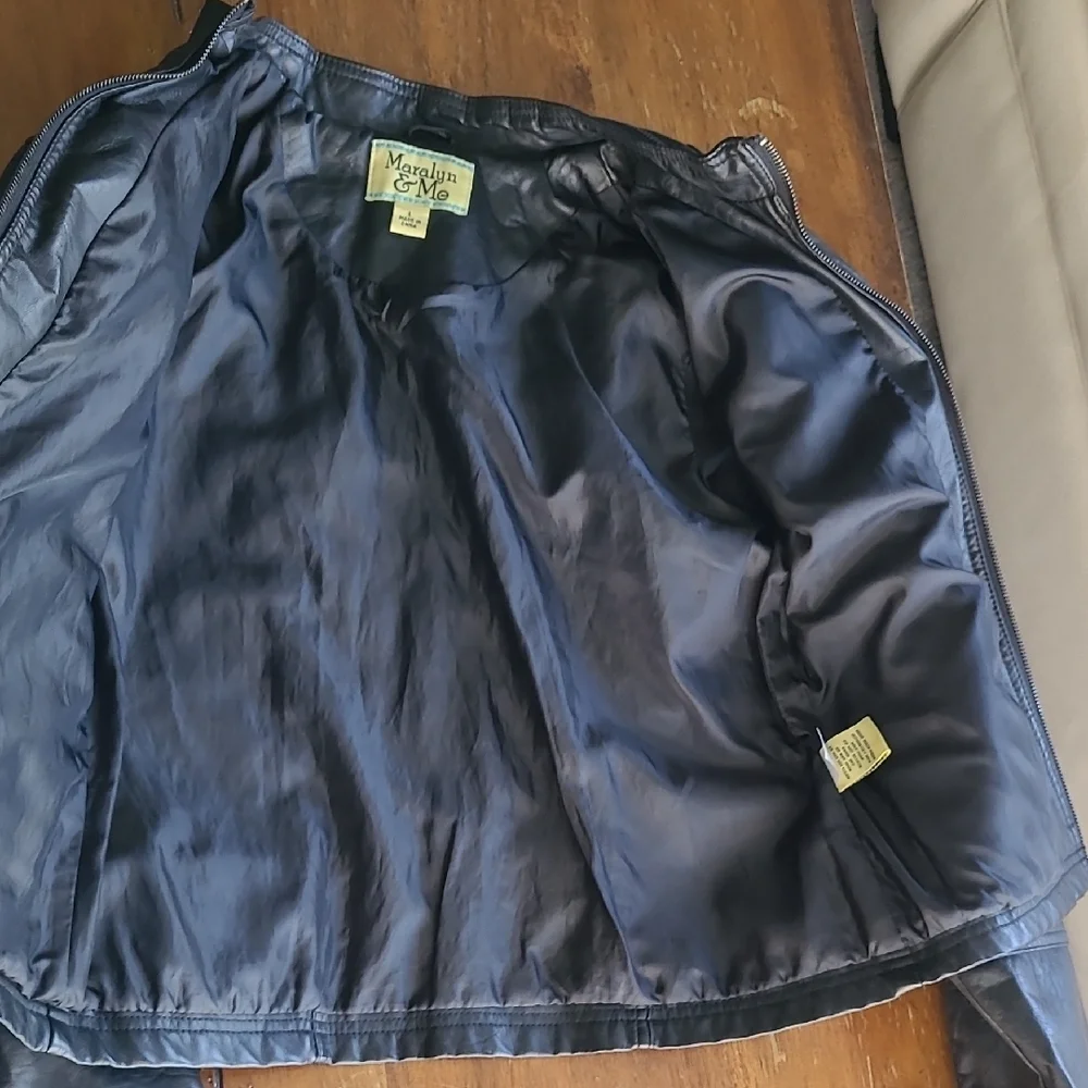 Maralyn & Me Black Faux Leather Jacket - Picture 10 of 13